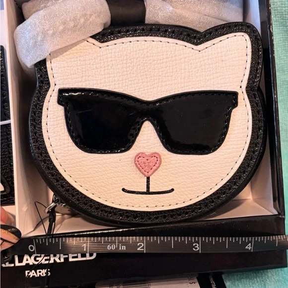 Karl Lagerfield Black and White Cat Coin Purse Set - Picture 10 of 12